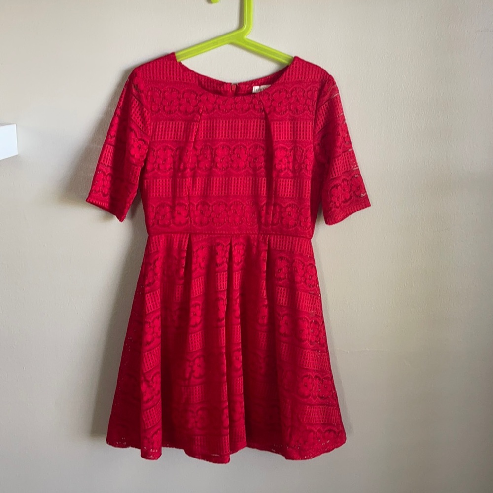 Girl red dress size Small, 7-8 years old